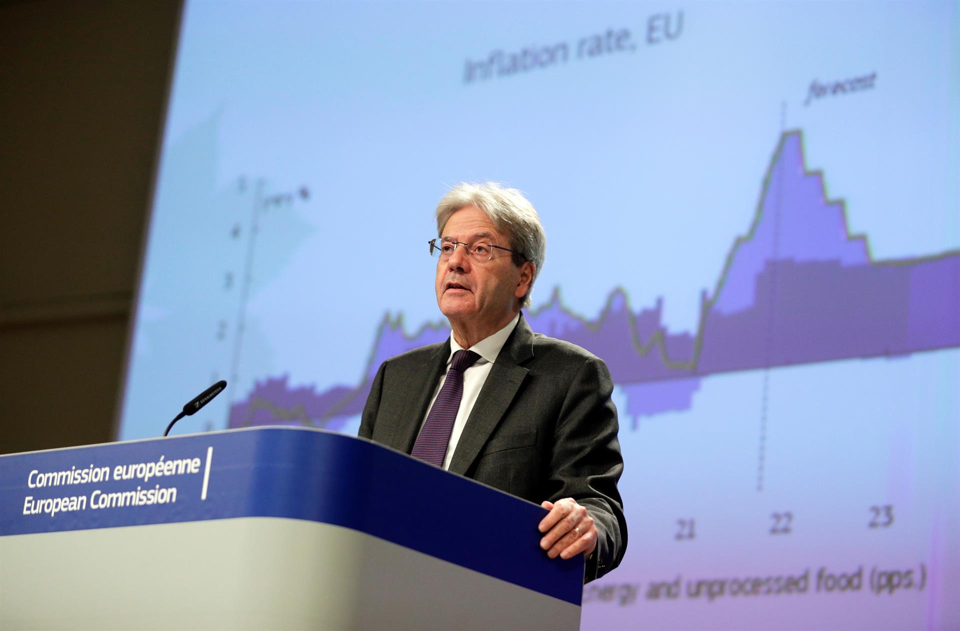 El comisario europeo de Economía, Paolo Gentiloni. EFE/EPA/OLIVIER HOSLET