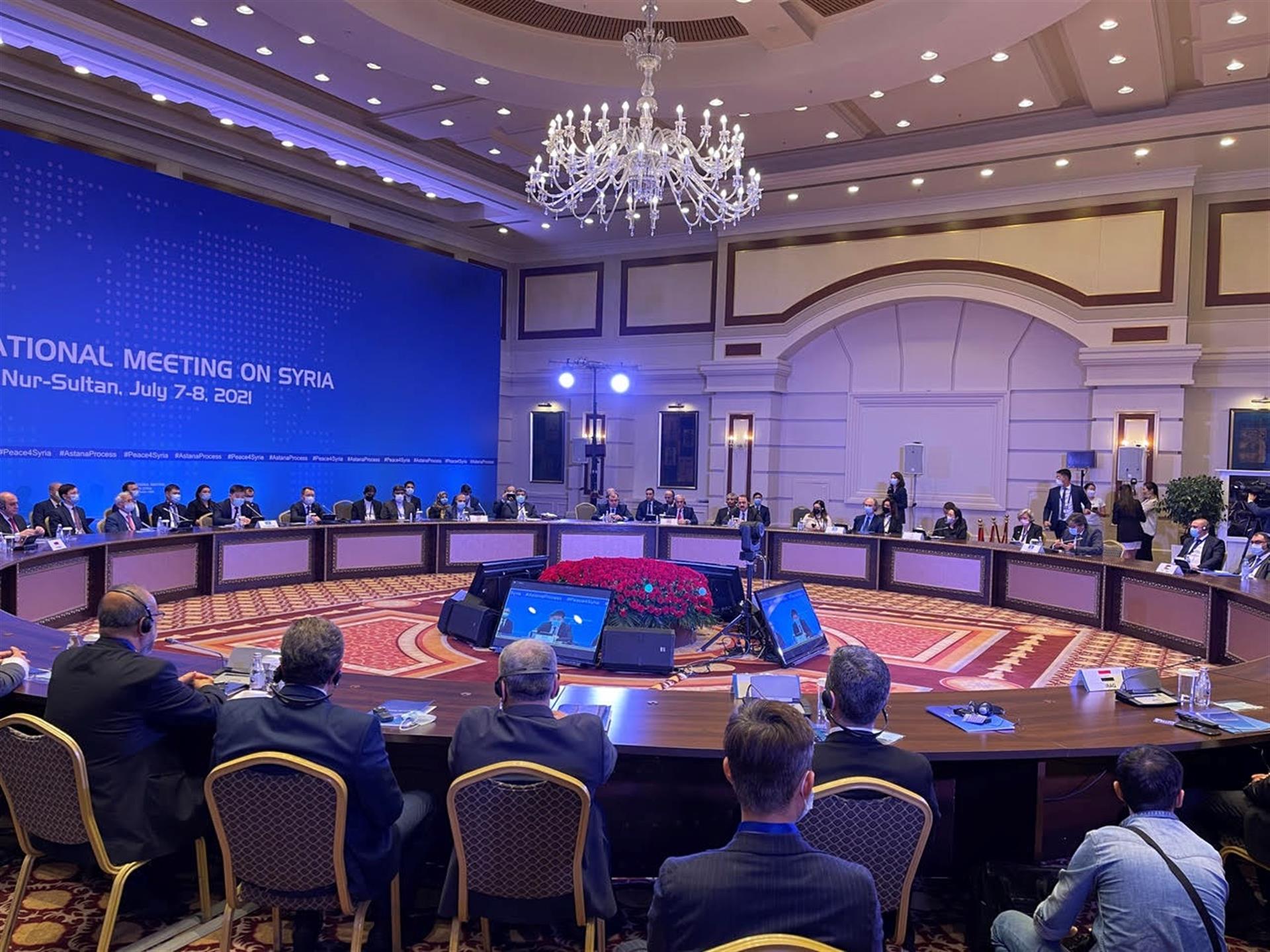 File photo of the plenary session of the sixteenth meeting of the guarantor countries of the ceasefire in Syria, in what is known as the Astana Process. EFE/Kulpash Konyrova
