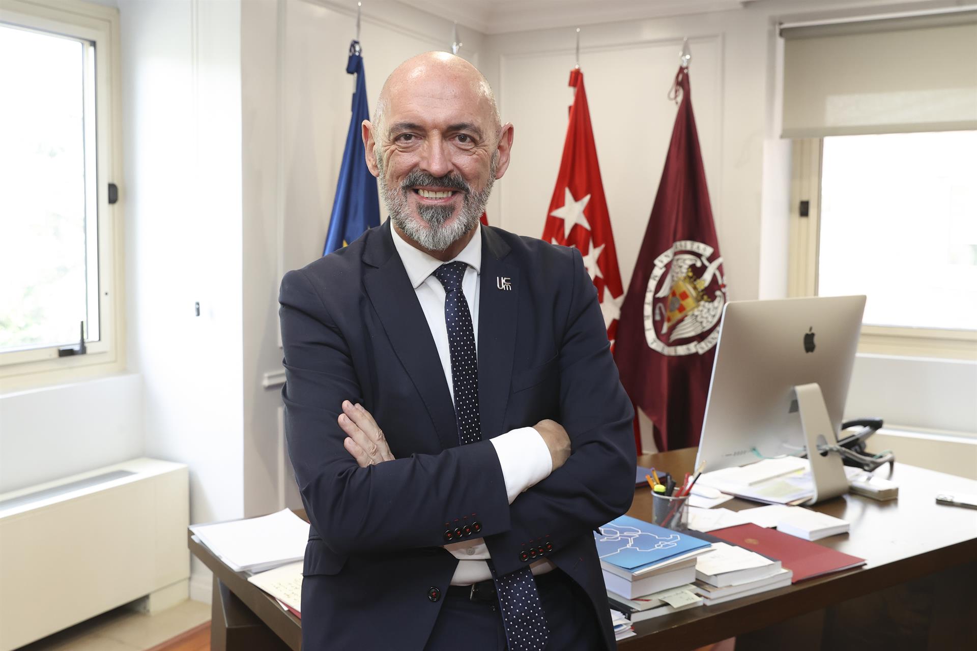 El rector de la Complutense, Joaquín Goyache, en una imagen de archivo durante una entrevista con Efe. EFE/Luis Millán
