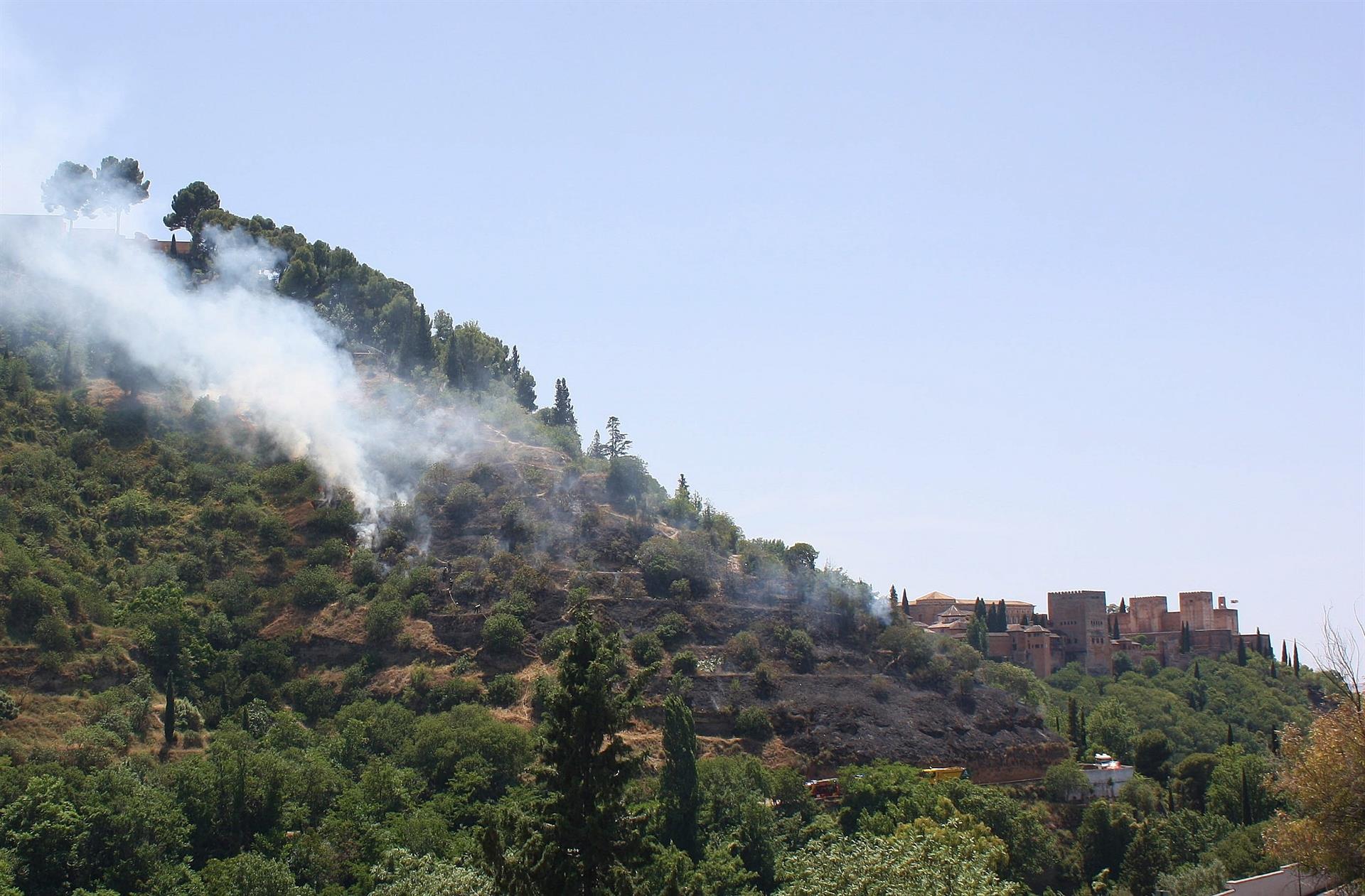 Vista de un incendio forestal en Granada. EFE/Archivo