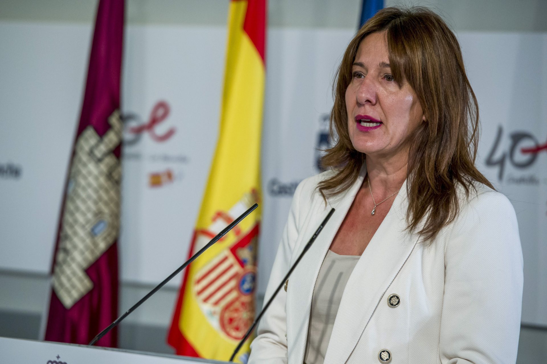 La portavoz del Gobierno de Castilla-La Mancha en rueda de prensa