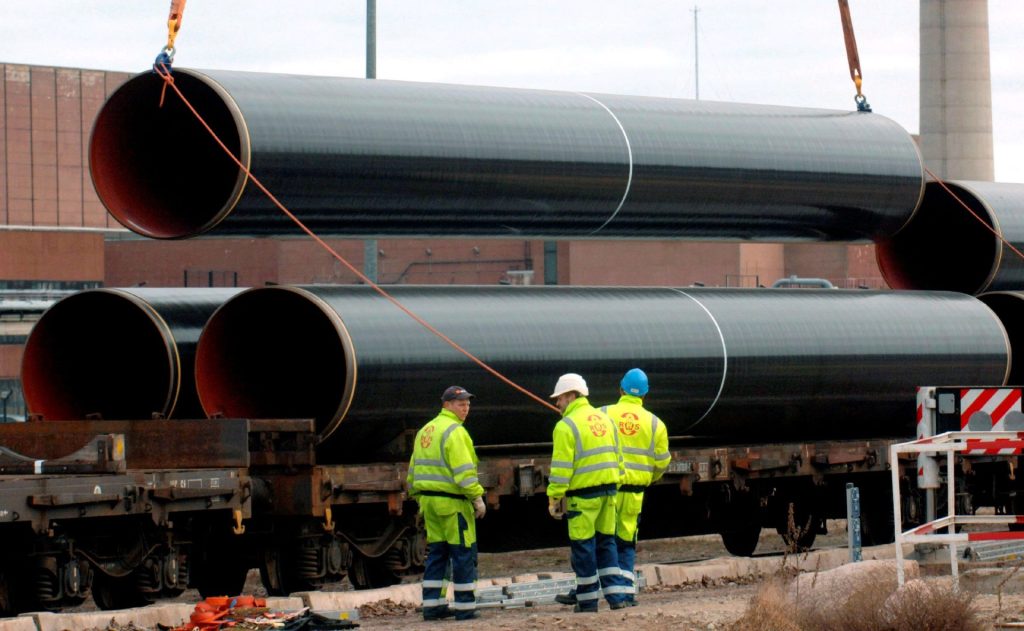 Tuberías destinadas a la conexión en el mar Báltico con el gasoducto Nord Stream Baltic Sea