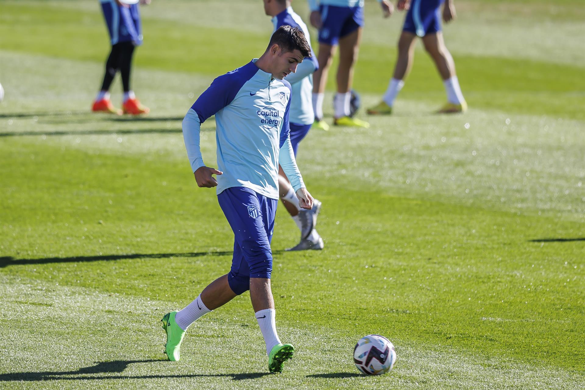 Morata, durante el entrenamiento de este viernes. EFE/Rodrigo Jiménez

