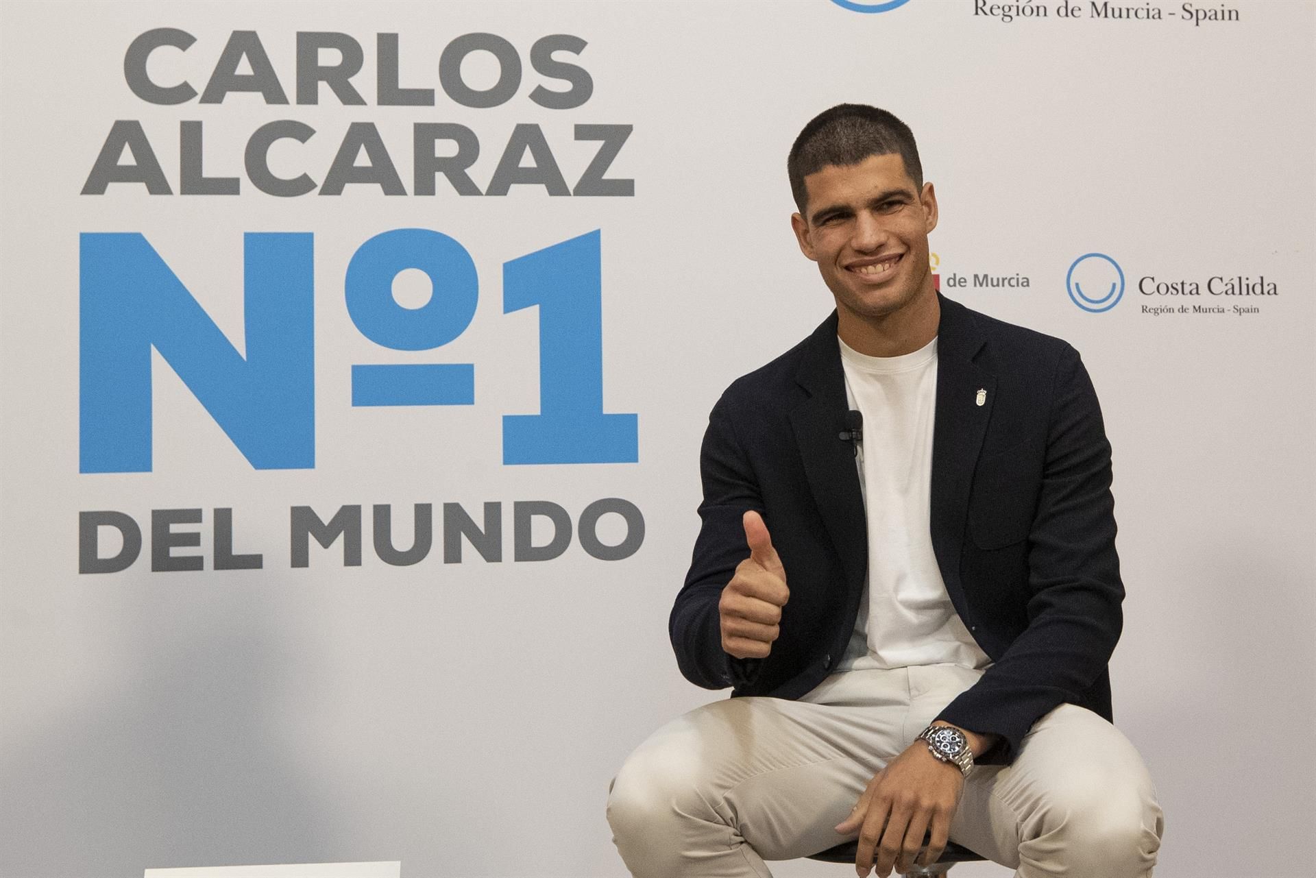 El tenista murciano número uno del mundo, Carlos Alcaraz, en una foto de archivo. EFE/Marcial Guillén