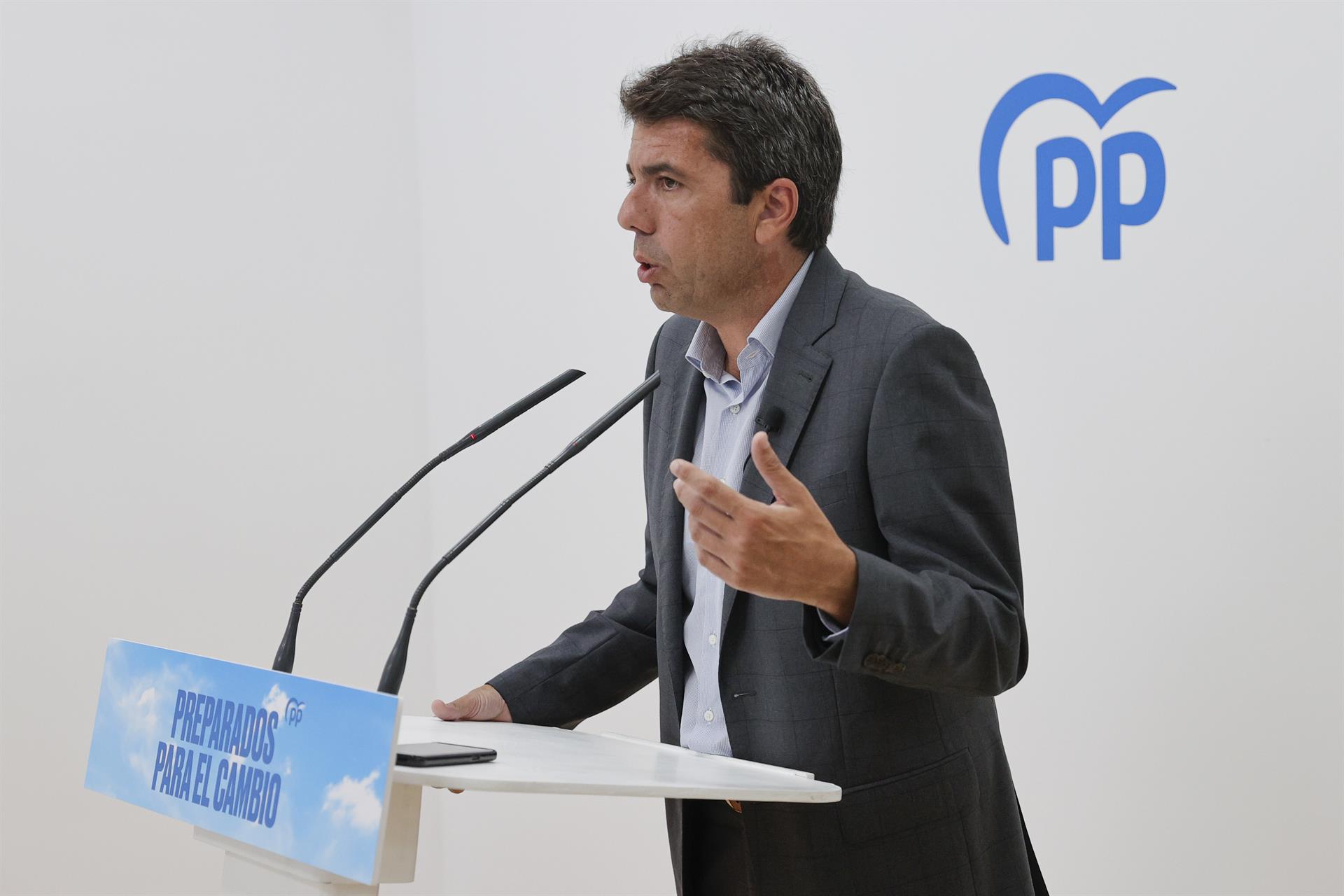 El presidente del PPCV, Carlos Mazón. EFE/ Manuel Bruque/Archivo