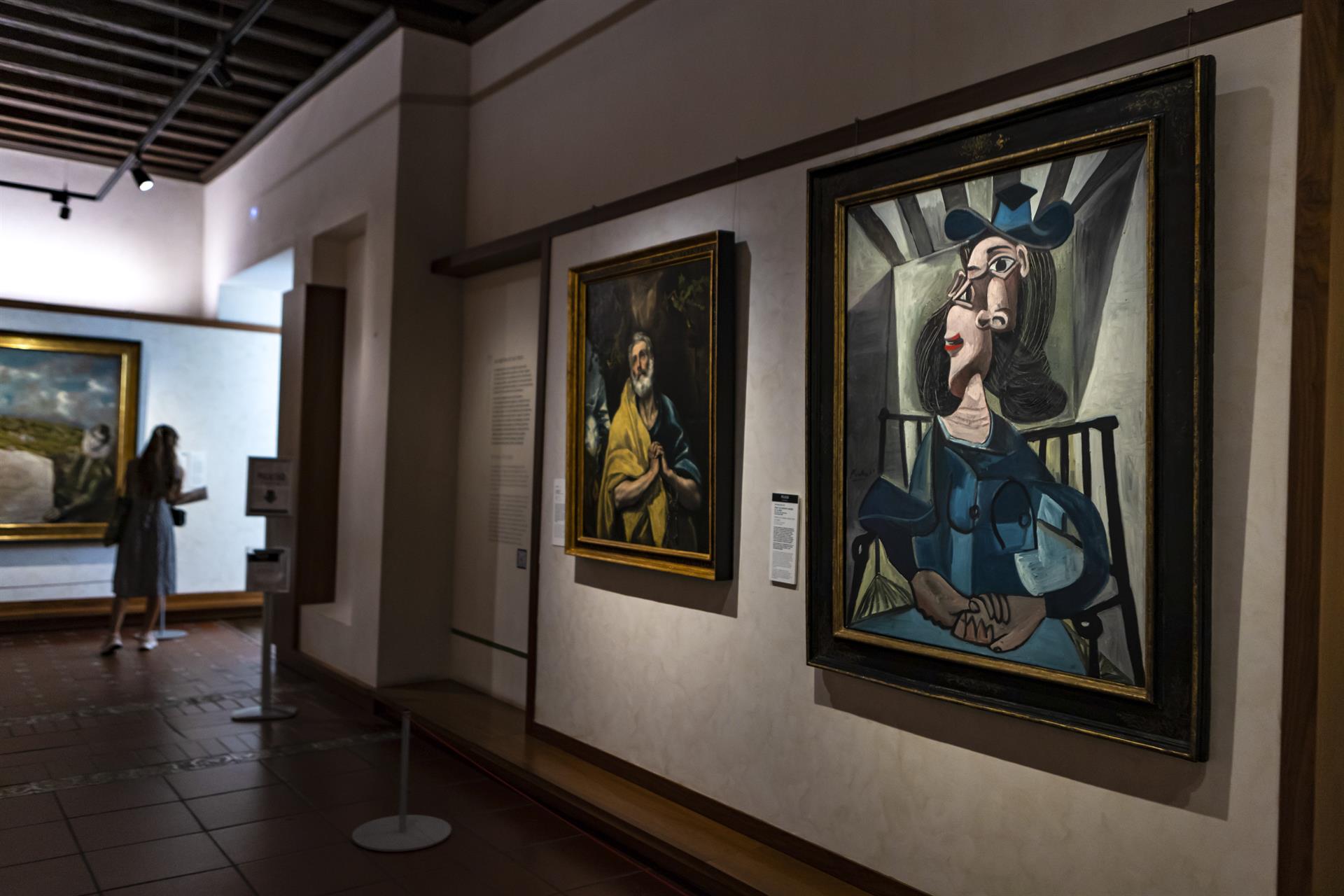 El cuadro de Picasso 'Venus y el Amor' esconde una historia "apasionante" que ha recordado el toledano Museo del Greco al exponer temporalmente esta pintura, una historia que se remonta al año 1967 y que vincula a los jóvenes de la ciudad suiza de Basilea con el pintor malagueño. EFE/Ángeles Visdómine
