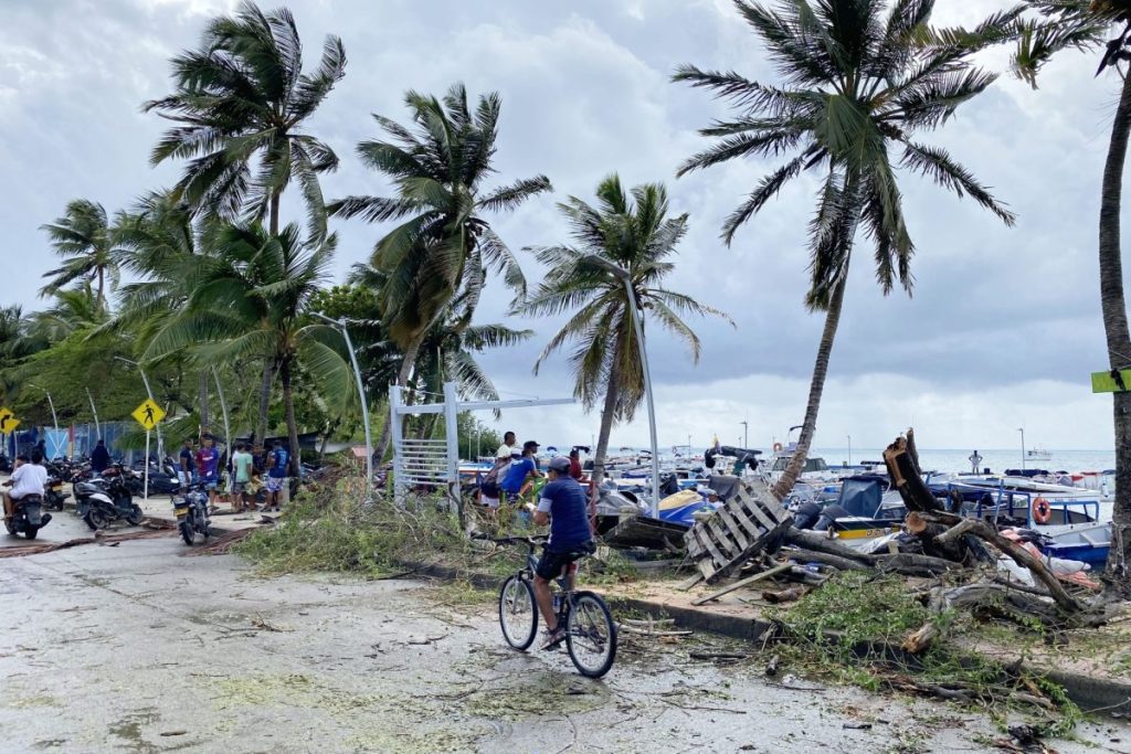 Fotografía de los daños causados por el paso del huracán Julia en San Andrés (Colombia). en octubre de 2022.