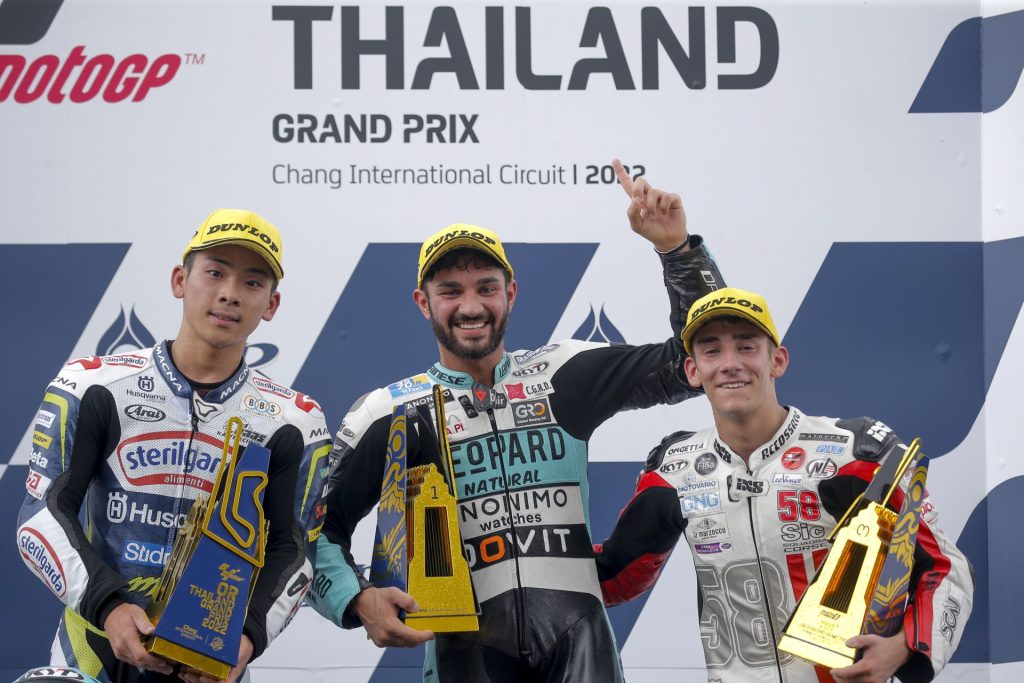 Pilotos vencedores de Moto3 en el Gran Premio de Tailandia