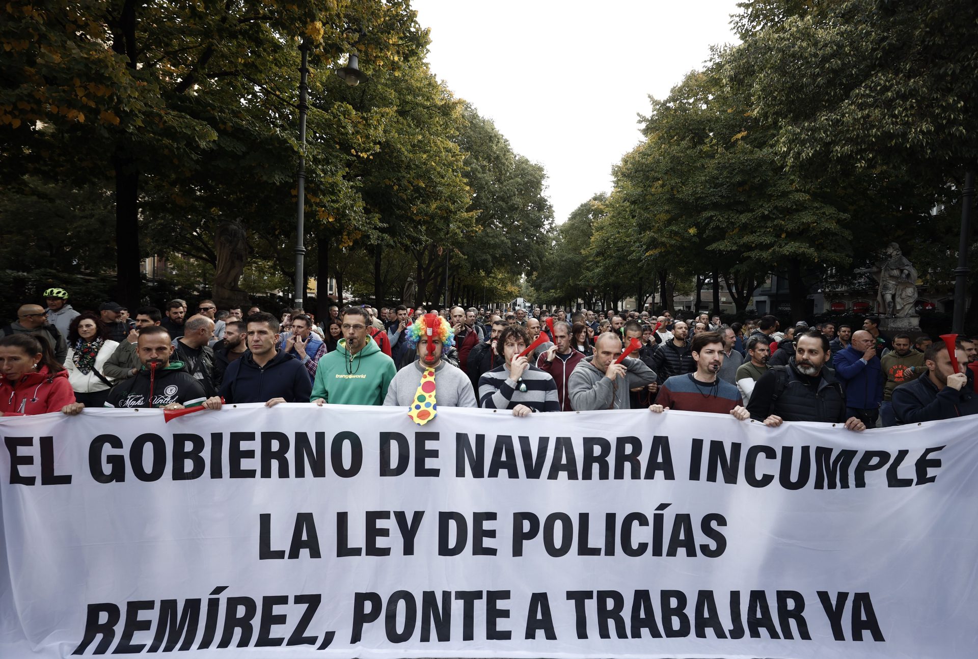 Concentración de policías en Pamplona