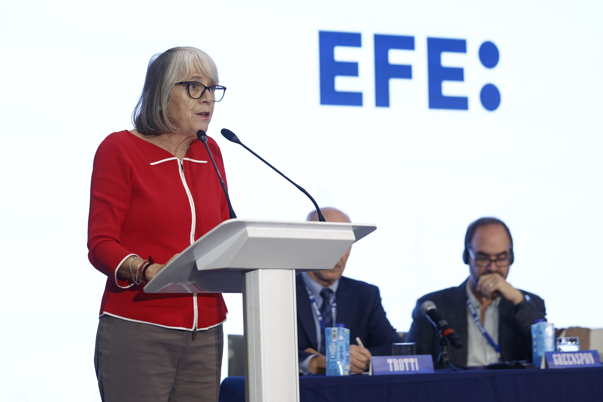 La presidenta de la agencia EFE, Gabriela Cañas, participa este jueves en Madrid en la 78 Asamblea General de la Sociedad Interamericana de Prensa (SIP).