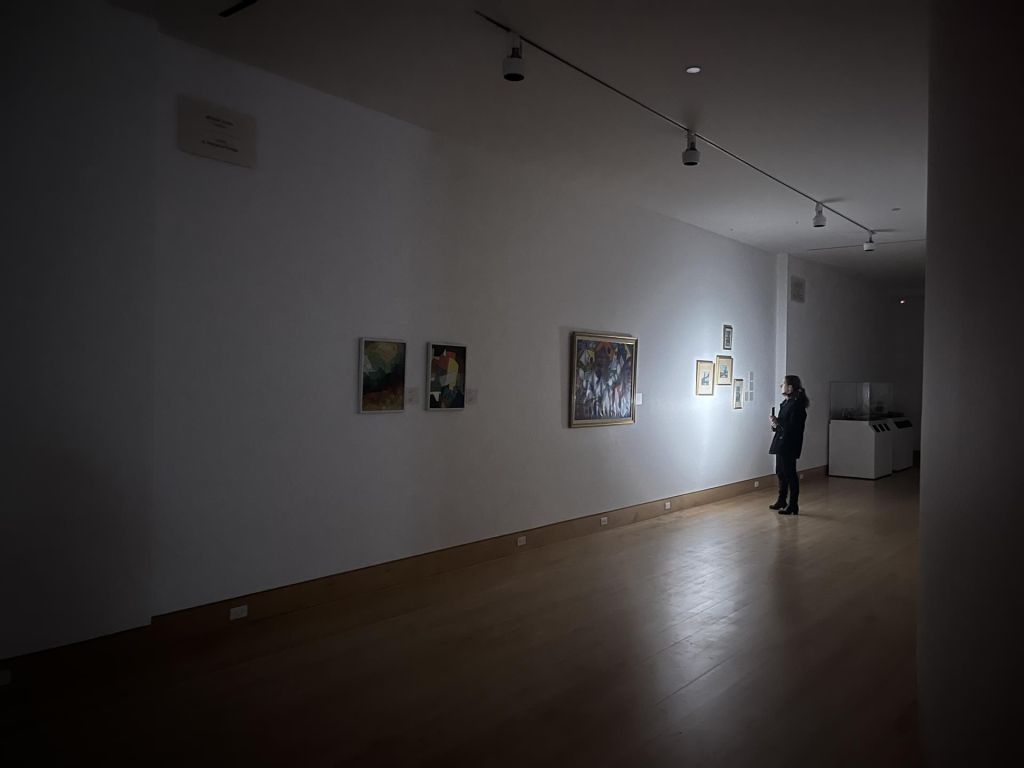 Una mujer observa una obra en el Museo Ucraniano, el 6 de octubre de 2022, en Nueva York (Estados Unidos). EFE/Nora Quintanilla
