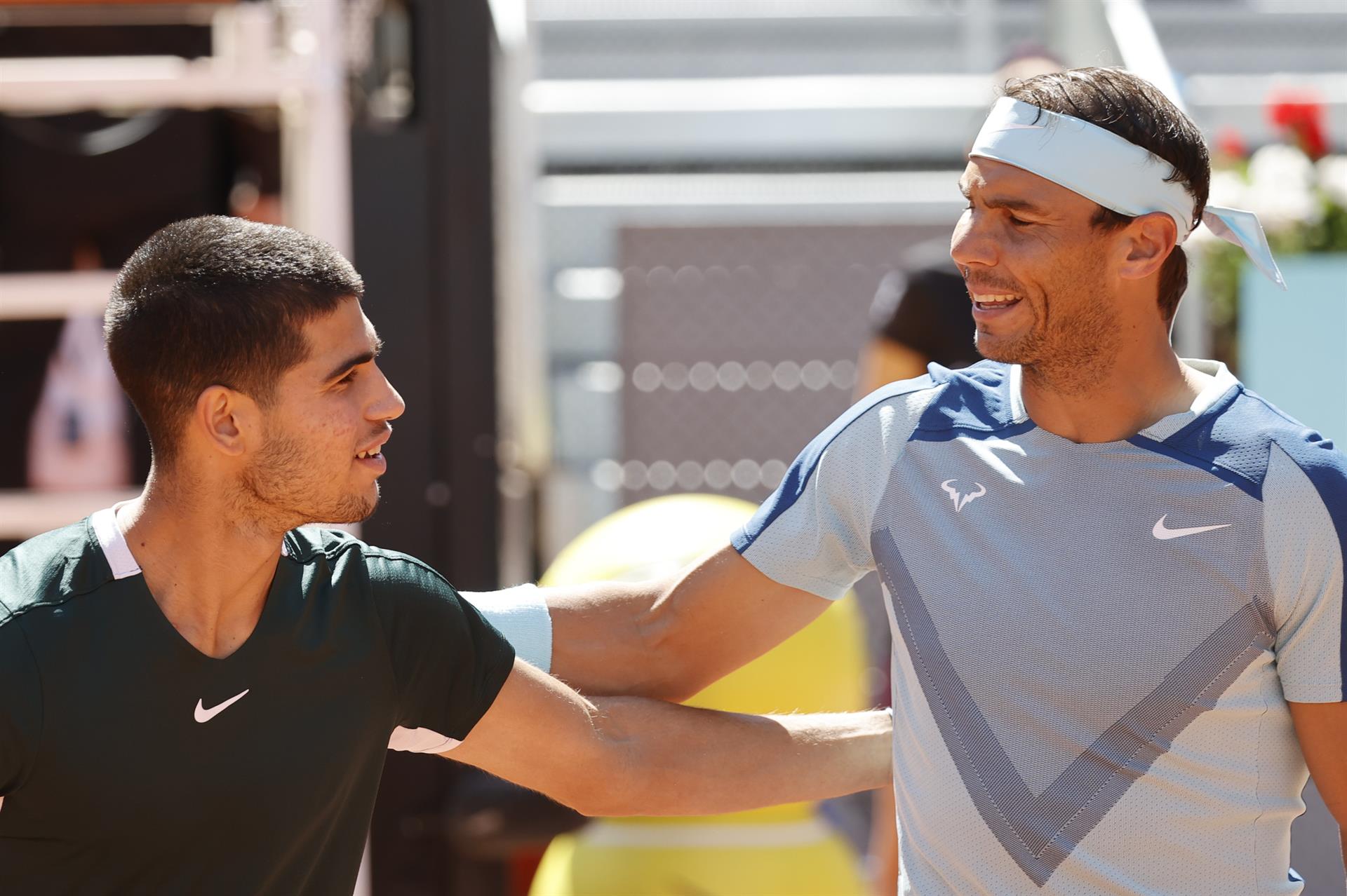 Los tenistas españoles Rafael Nadal y Carlos Alcaraz en una foto de archivo.- EFE/Emilio Naranjo