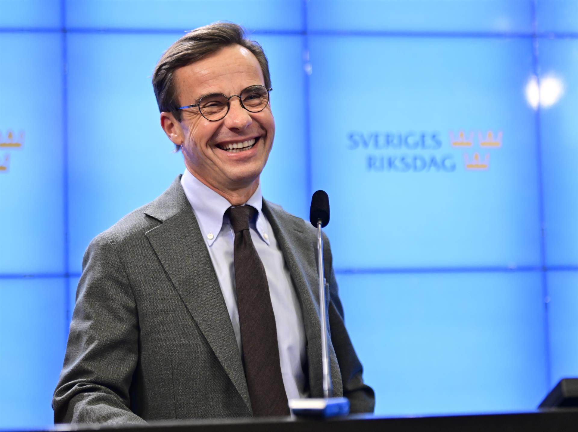 El líder conservador sueco, Ulf Kristersson, que será el nuevo primer ministro del país tras un acuerdo con democristianos, liberales y ultraderecha. EFE/EPA/Jonas Ekstromer SWEDEN OUT