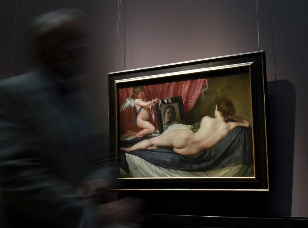 La obra "La Venus del Espejo" del artista español Diego Velazquez, que sufrió en 1914 un ataque en la National Gallery de Londres, es expuesta en Viena (Austria).