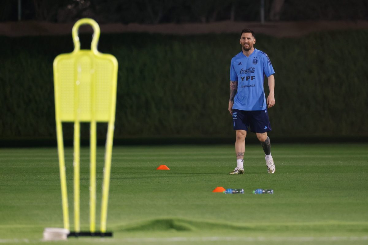 El delantero argentino Leo Messi en un entrenamiento de su selección en Doha, Catar.