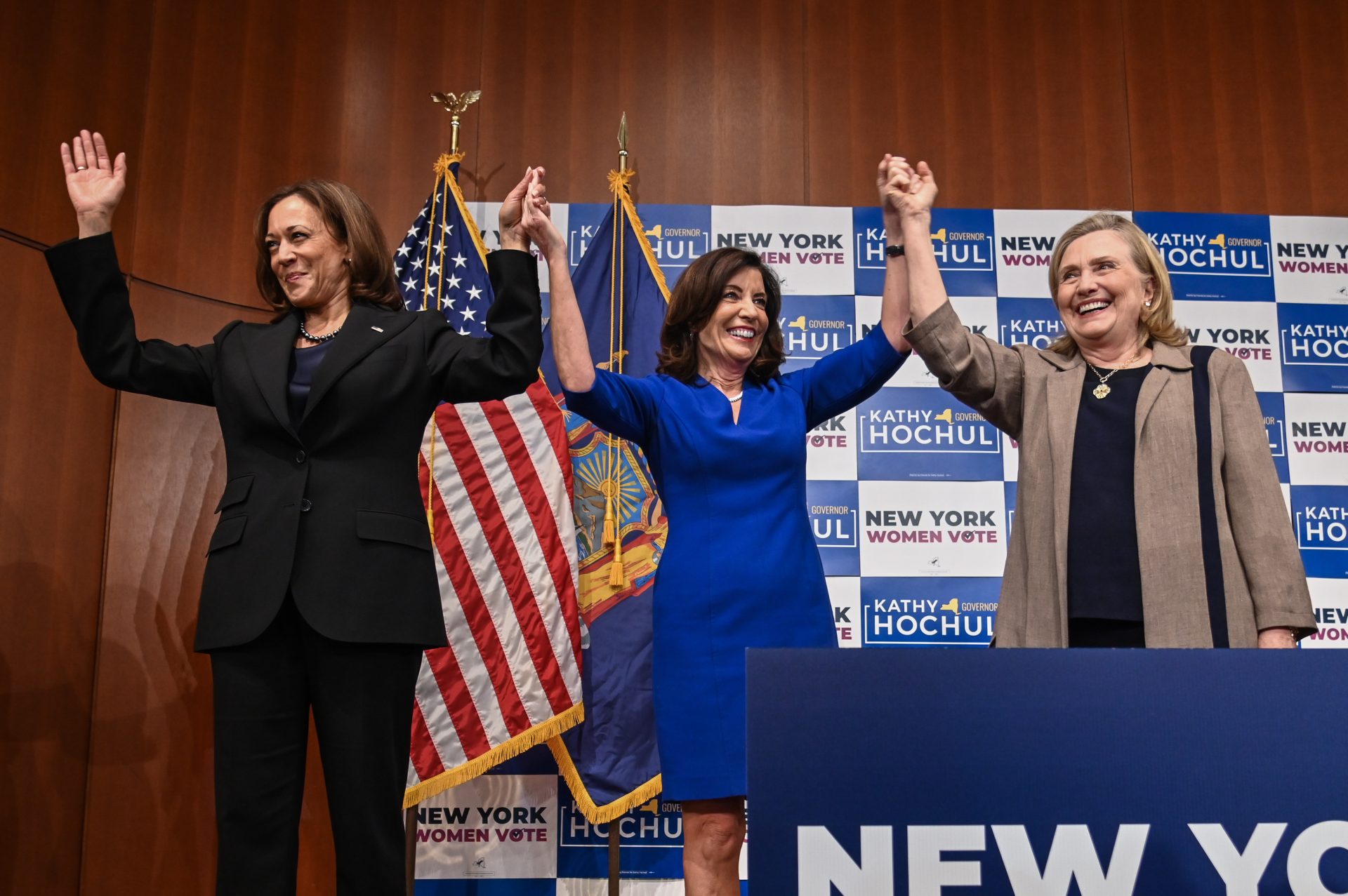 Clinton and Harris campaign for the governor of New York