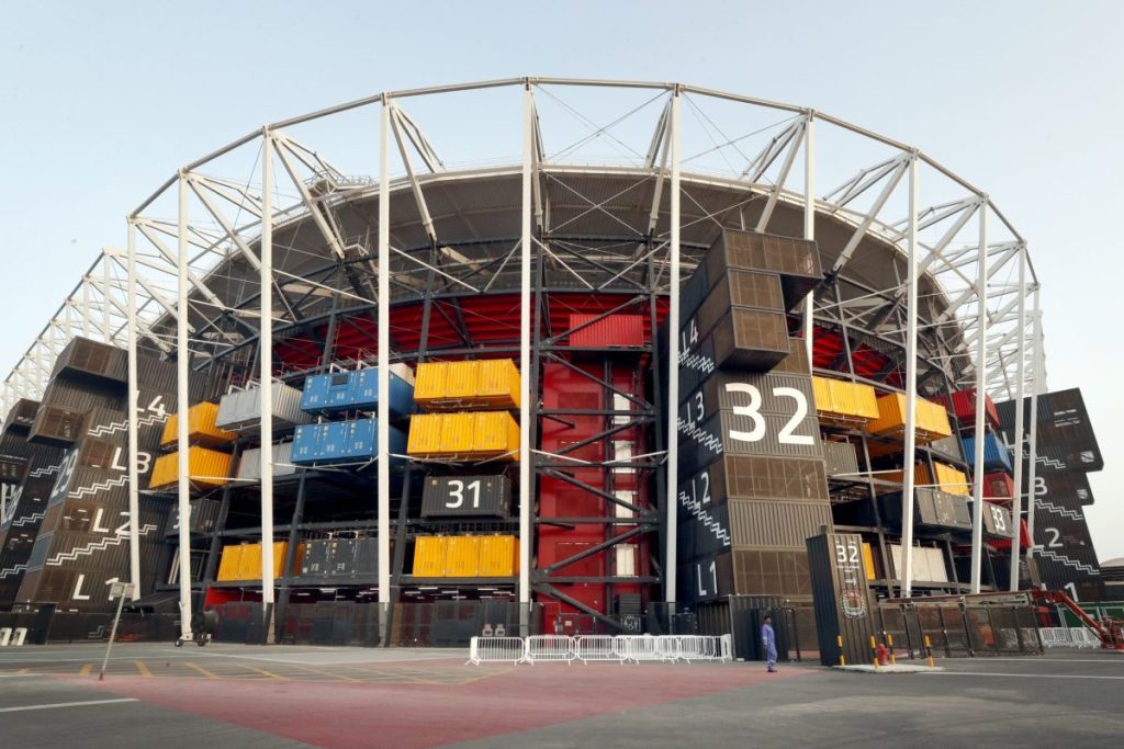 El estadio Estadio 974, una de las piezas de arquitectura del Mundial de Qatar 2022