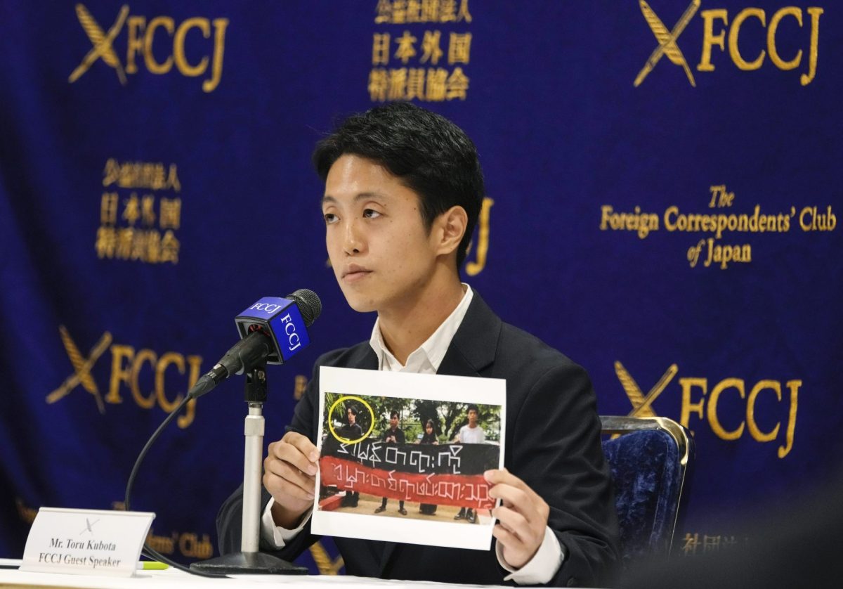 Toru Kubota, en rueda de prensa para hablar de su encarcelamiento en Birmania