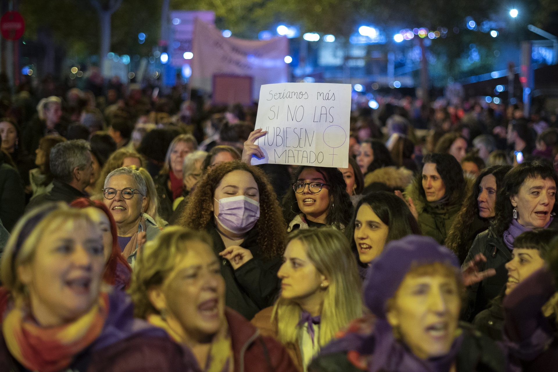 Manifestación del 25N contra la violencia machista celebrada este viernes en Madrid.