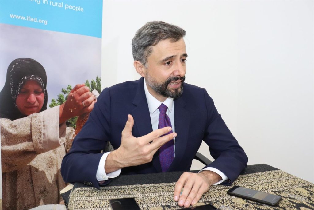 El presidente del Fondo Internacional de Desarrollo Agrícola, Álvaro Lario, en la cumbre del clima COP2