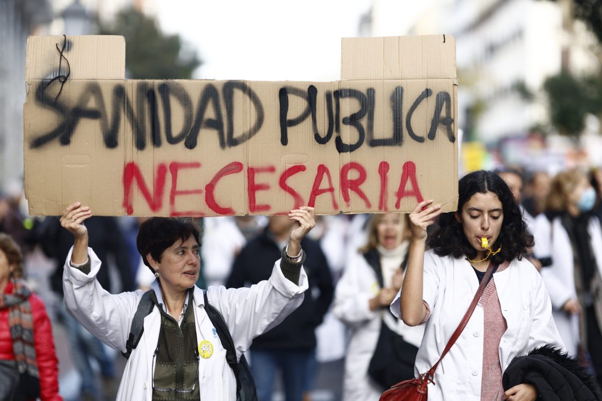 Médicos de la sanidad pública en huelga, cuando en 2022 se han plantado para pedir mejoras
