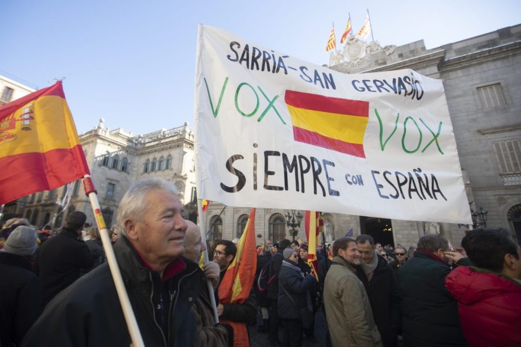 Concentración hoy en Barcelona convocada por Cataluña Suma contra el Gobierno de Pedro Sánchez y los pactos con independentistas