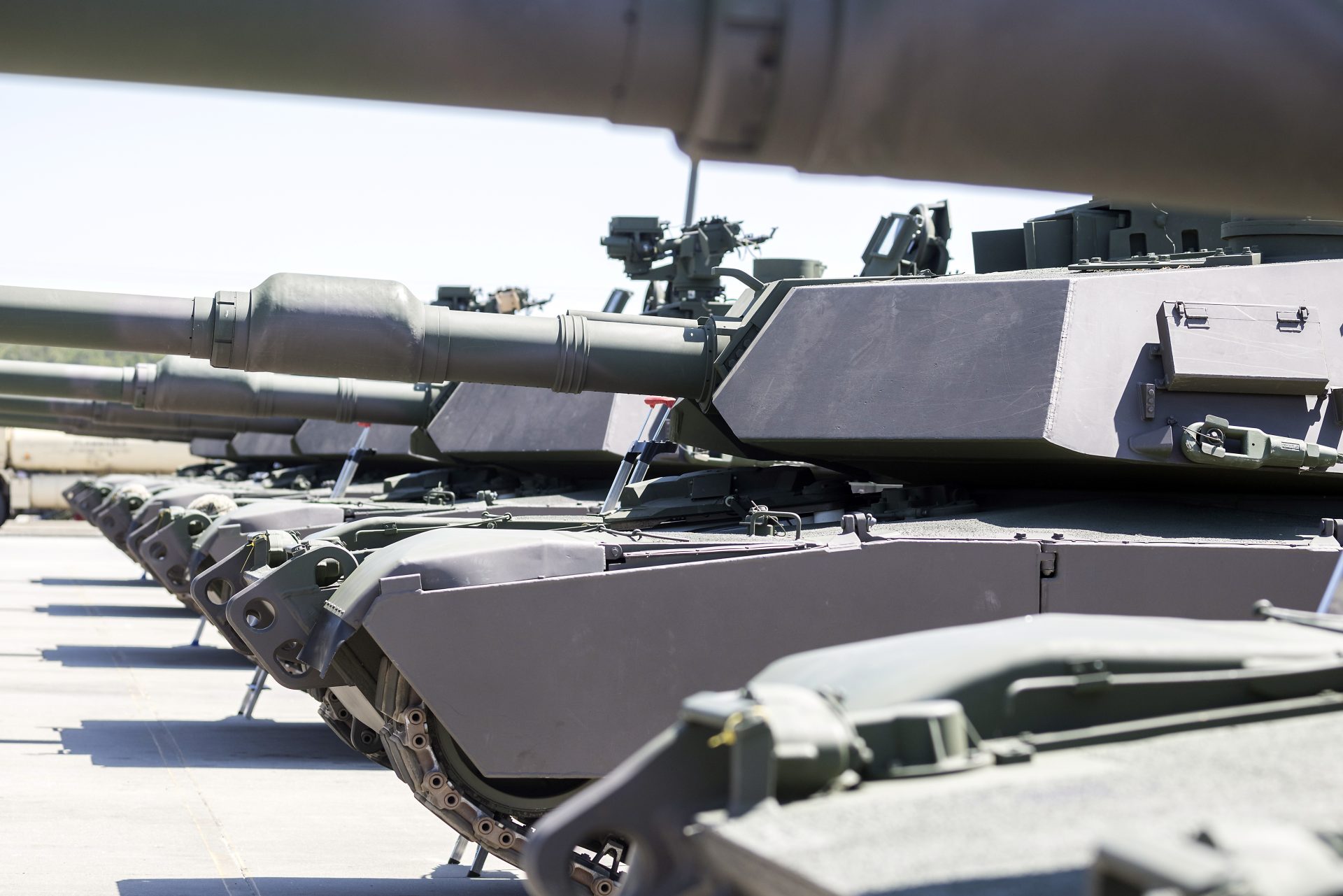 Varias unidades del tanque Abrams.