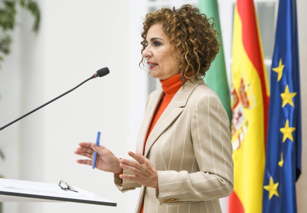 La ministra de Hacienda, María Jesús Montero, cuando hoy se conocen los datos del déficit público