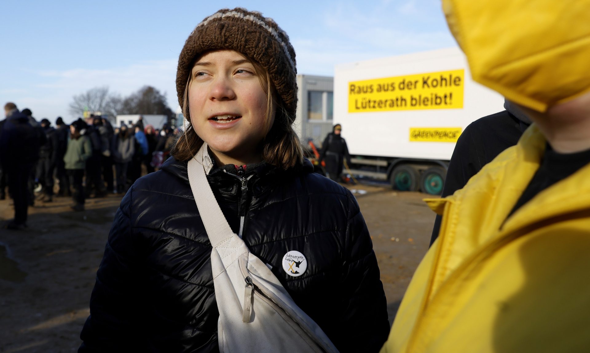 Greta Thunberg durante las protestas.