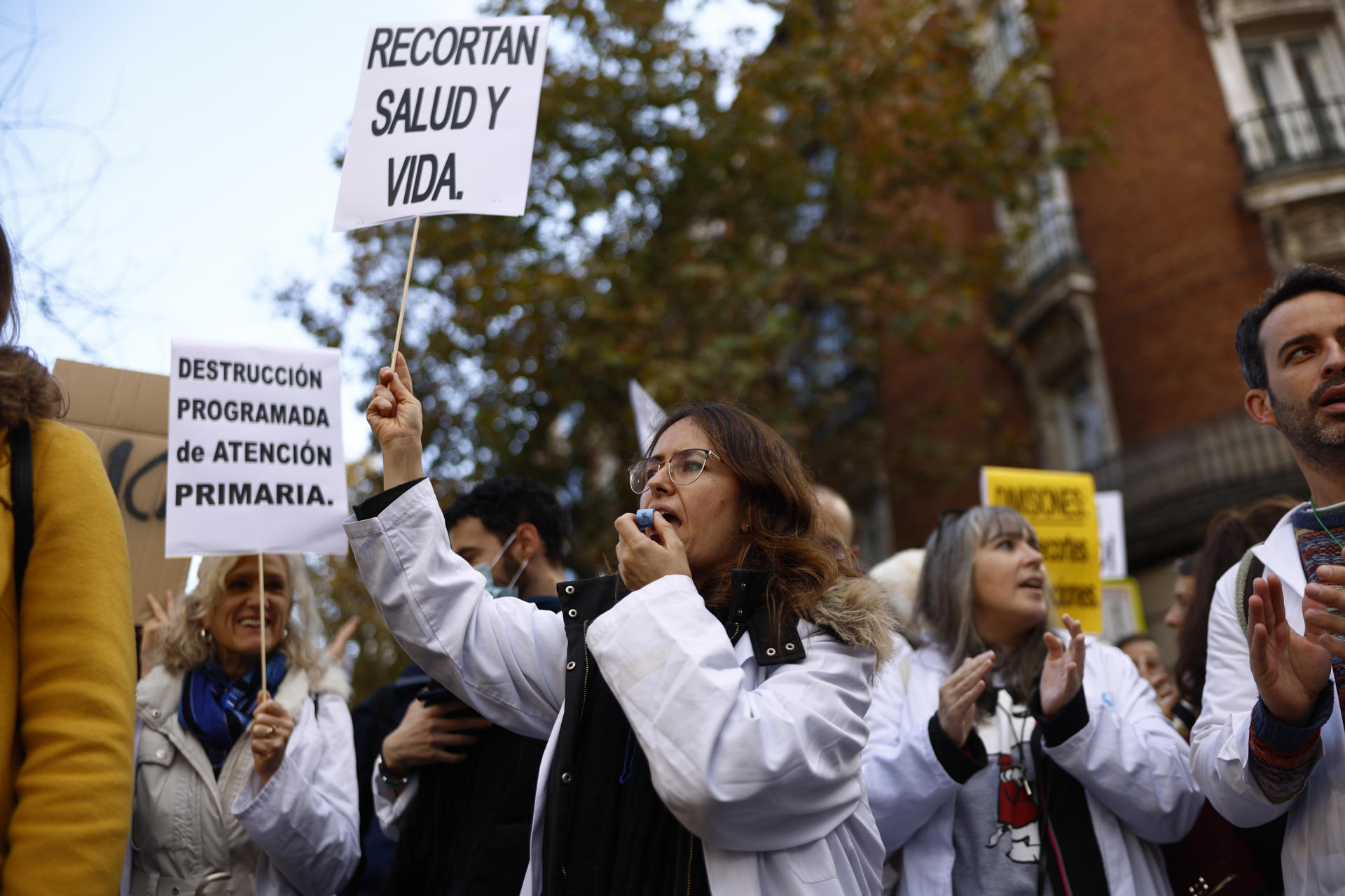 Manifestación del sindicato de médicos Amyts la pasada semana en Madrid. EFE/ Rodrigo Jiménez