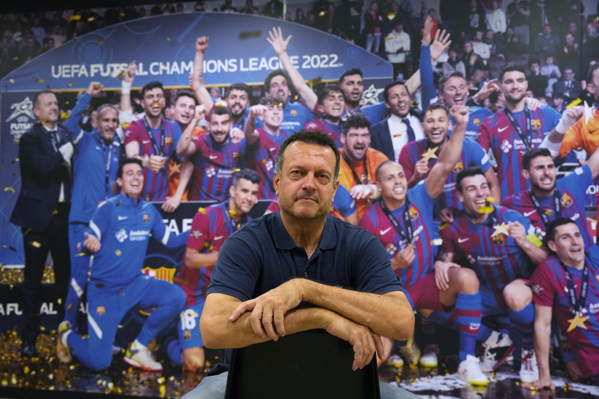 Jesús Velasco, entrenador del Barça de fútbol sala, en una imagen de archivo. EFE/Alejandro García