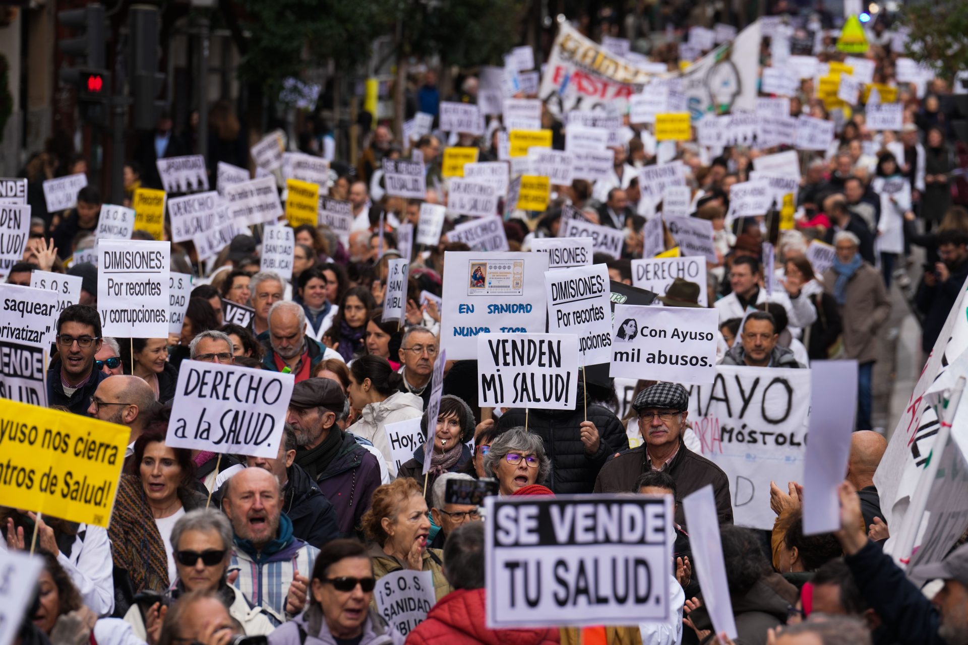 Manifestación convocada por el sindicato de médicos de Madrid, Amyts, por una mejora de las condiciones laborales.