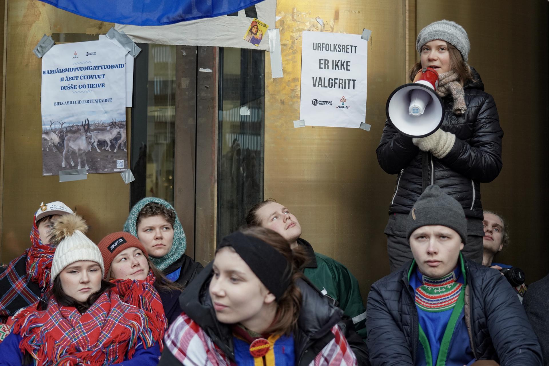 Greta Thunberg protesta en Noruega por los indígenas sami