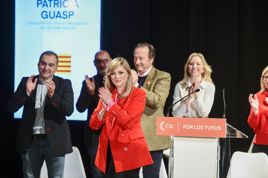 La candidata de Ciudadanos a la presidencia del gobierno Balear, Patricia Guasp, durante el acto en el que dirección del partido presenta a sus candidatos.