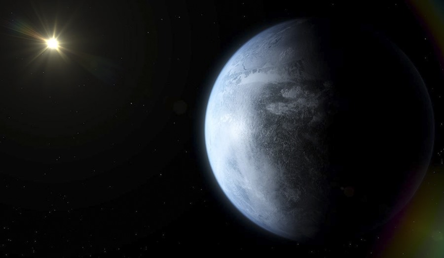 Recreación de un planeta de tamaño similar a la Tierra en la zona habitable de una enana roja cercana, en una imagen del proyecto CARMENES.