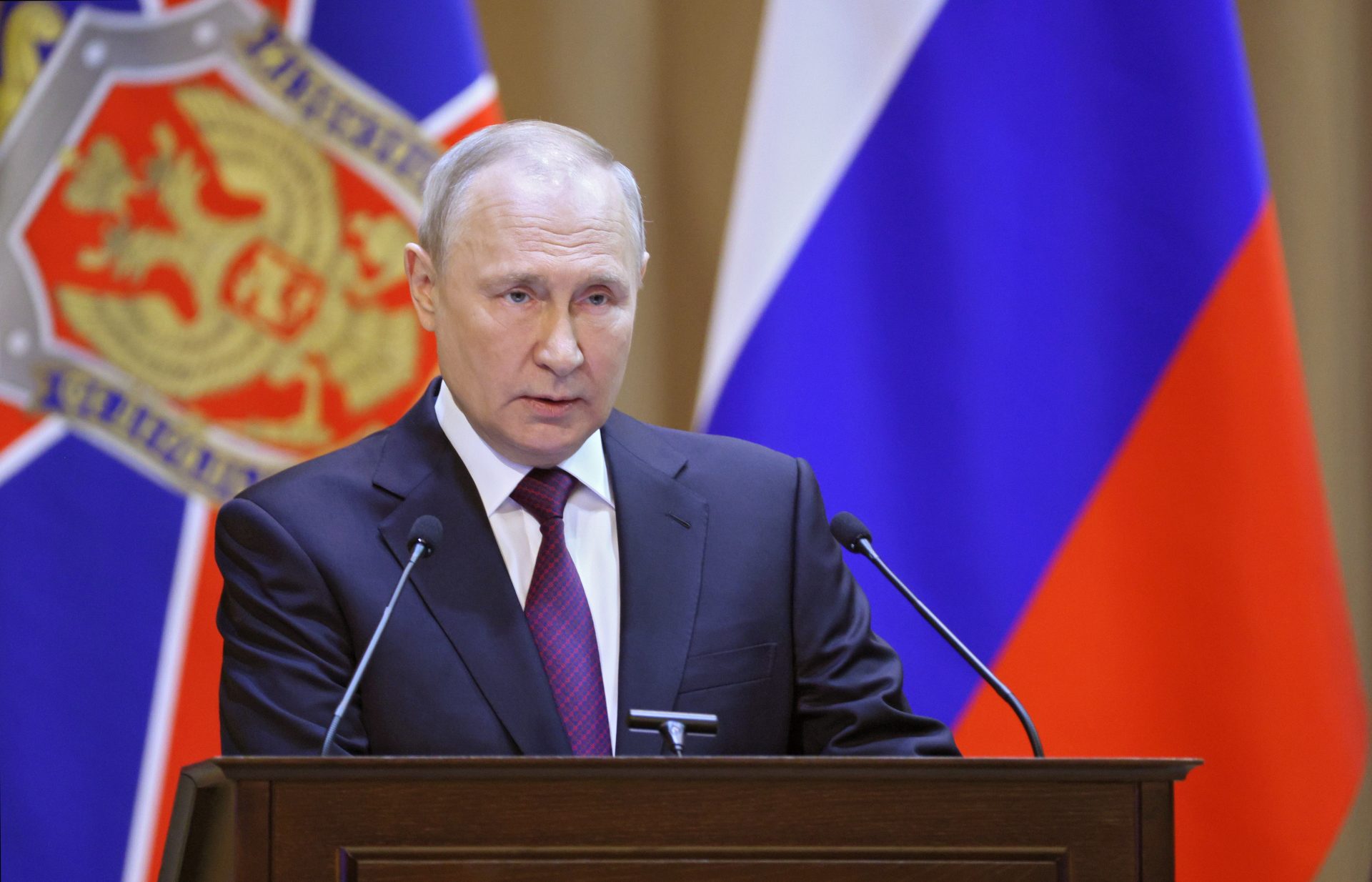 El presidente ruso, Vladimir Putin, durante la reunión en la sede del Servicio Federal de Seguridad (FSB, antiguo KGB).