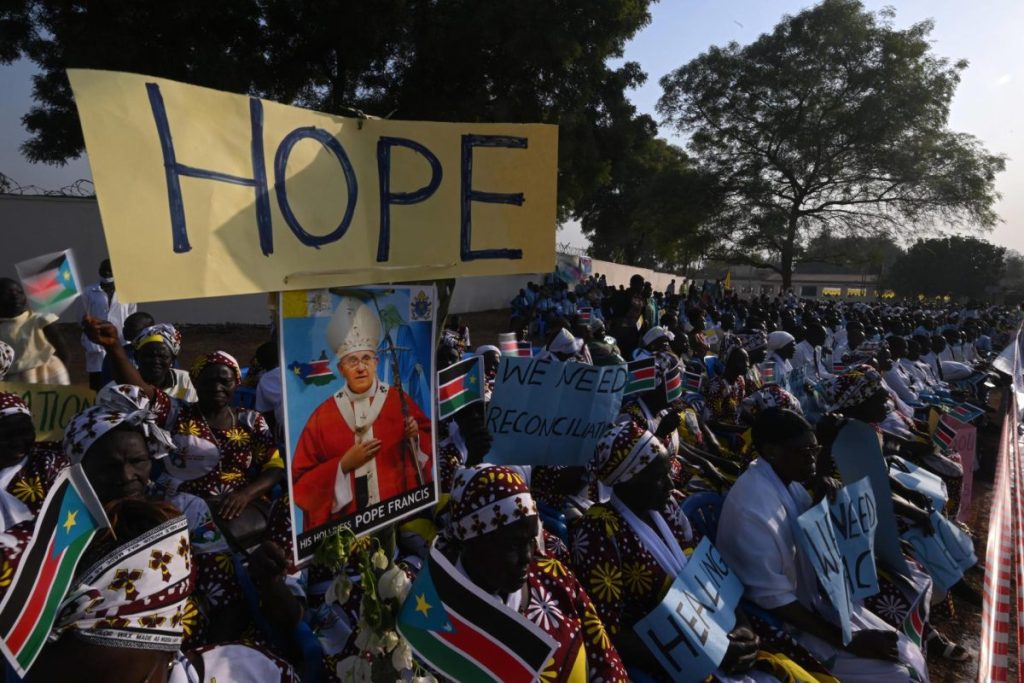 Imágenes del recibimiento en Yuba (Sudán del Sur al papa Francisco.
