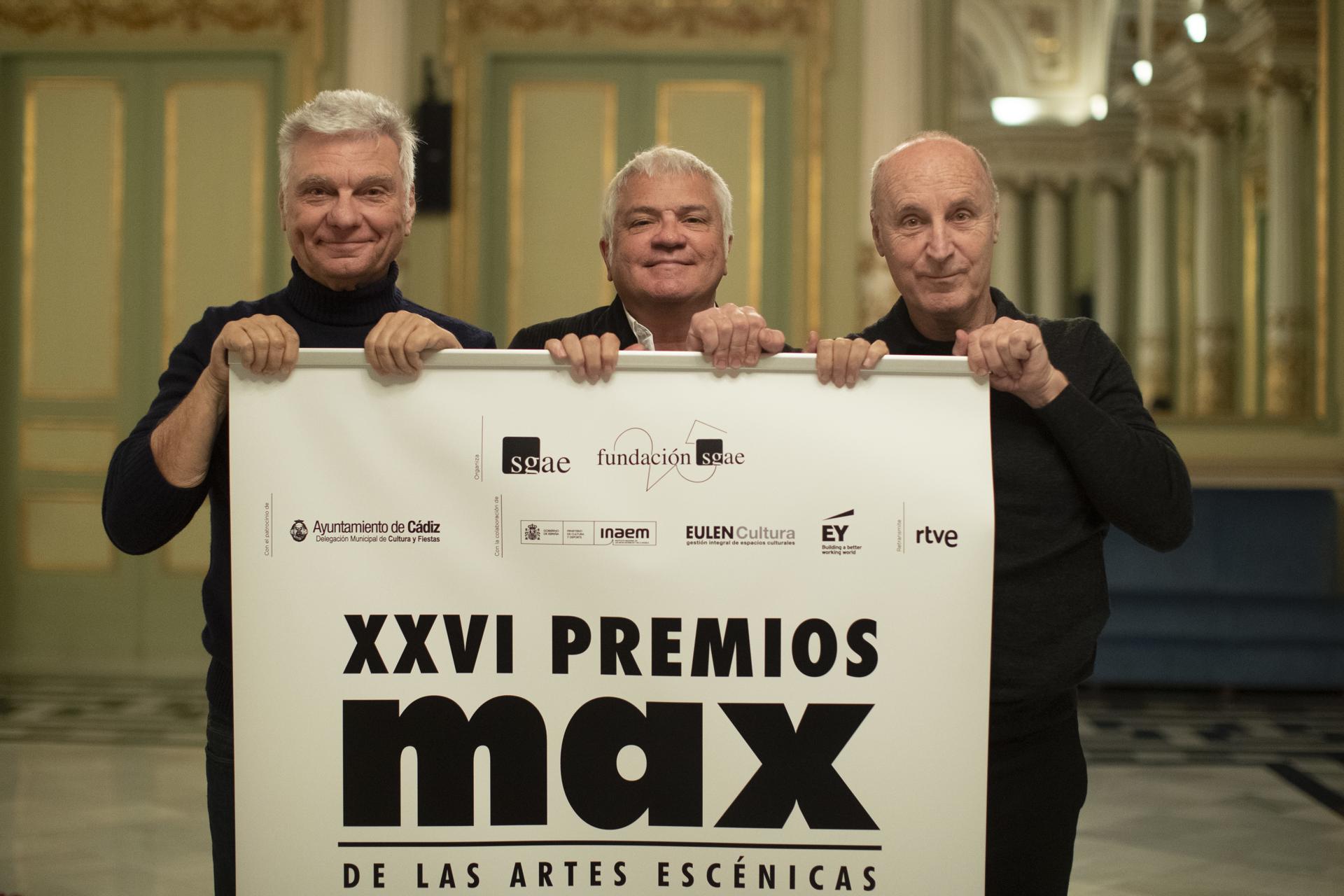 Entrevista a los miembros del grupo Tricicle, con motivo de haber obtenido el Premio Max de Honor 2023. EFE/Marta Pérez. EFE/Marta Perez