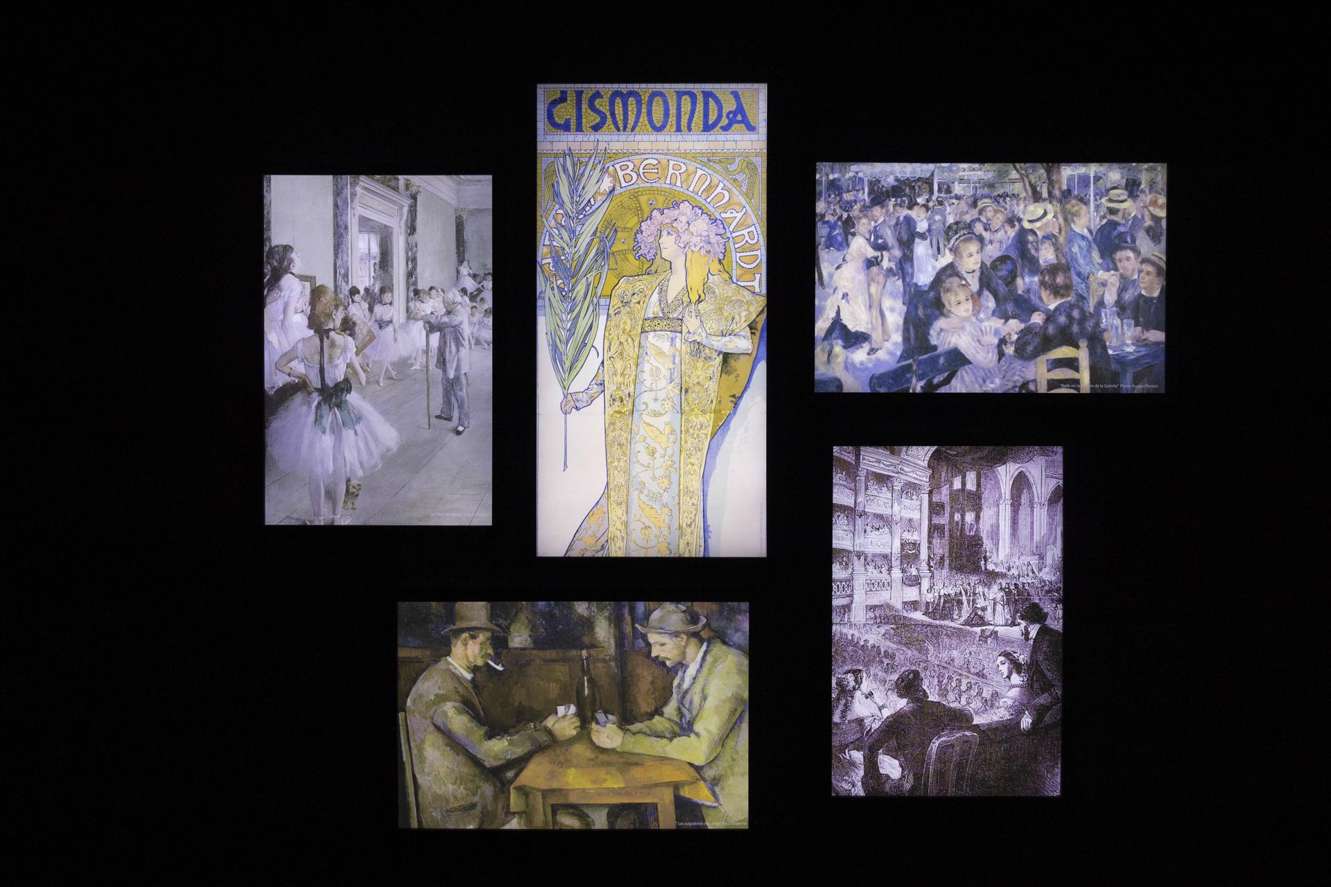 Varias de las obras que se incluyen en la exposición "Toulouse-Lautrec. Mujer y belle époque", un montaje compuesto por más de un centenar de obras gráficas originales del artista francés, presentada este miércoles. EFE/ Miguel Barreto