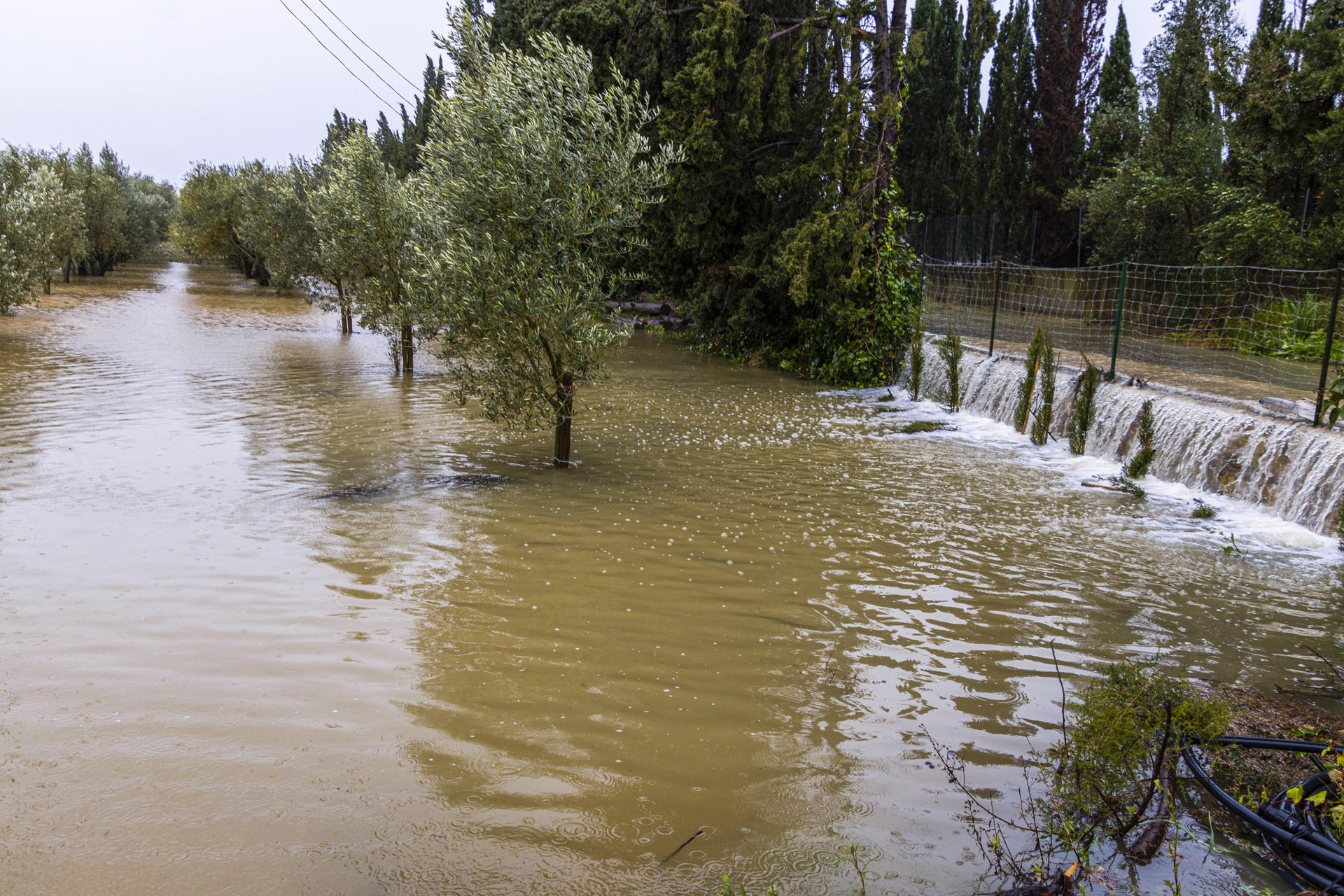 Tierras inundadas en Caimari, Mallorca, este martes. EFE/Cati Cladera