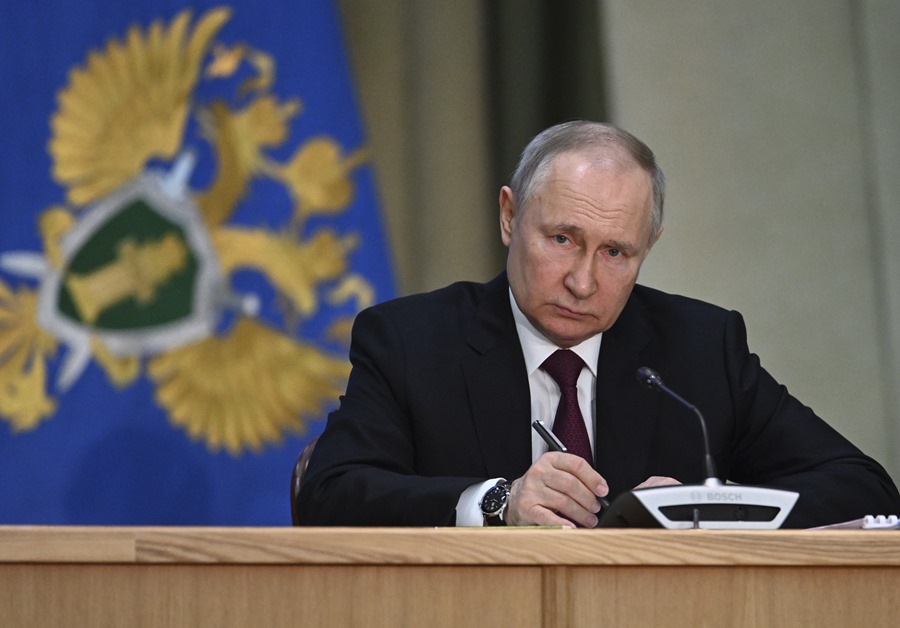 El presidente ruso, Vladimir Putin, que hoy ha visitado Mariúpol. 