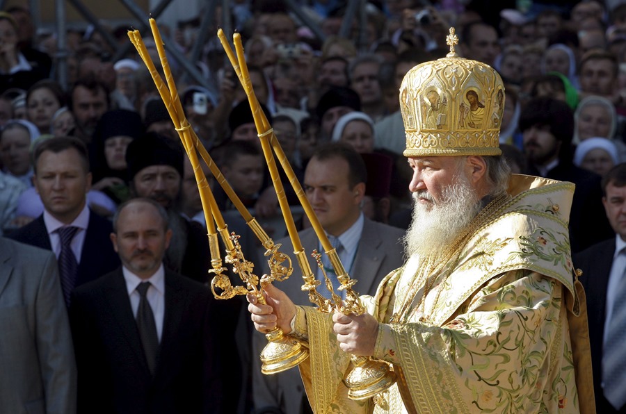 Imagen de archivo del Patriarca de la iglesia ortodoxa rusa,  Kirill, en una visita a Kiev.