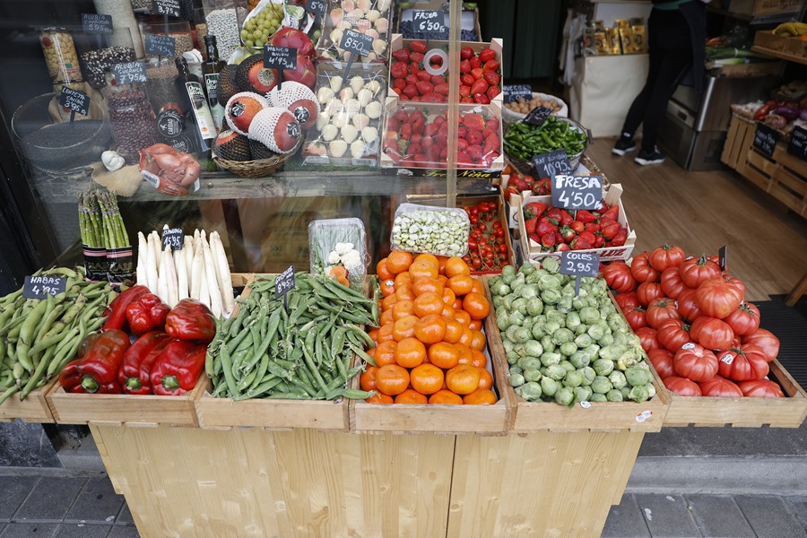 frutas y verduras en un mercado