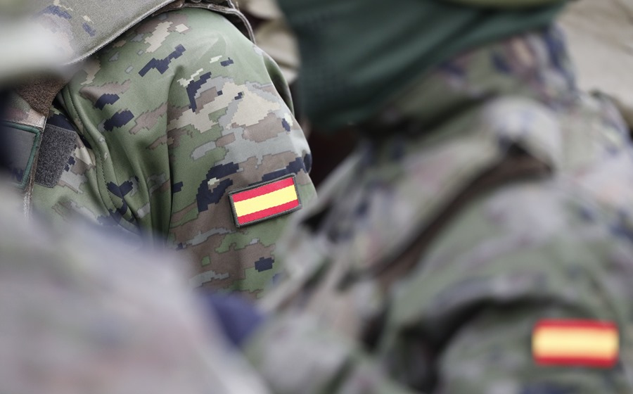 Soldados españoles en la base de Lielvarde, en Letonia. 