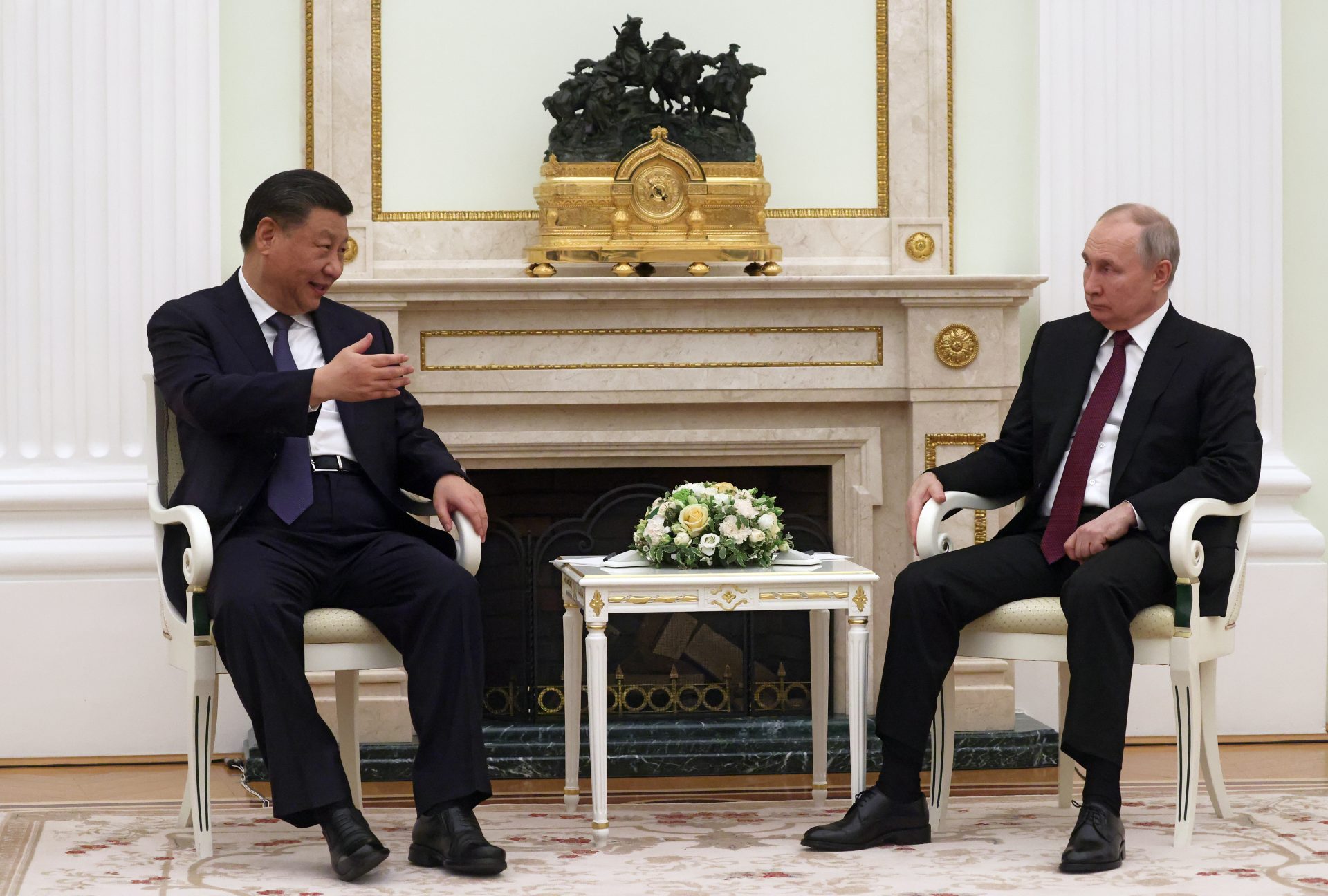 El líder chino Xi Jinping junto a su homólogo ruso Vladímir Putin.