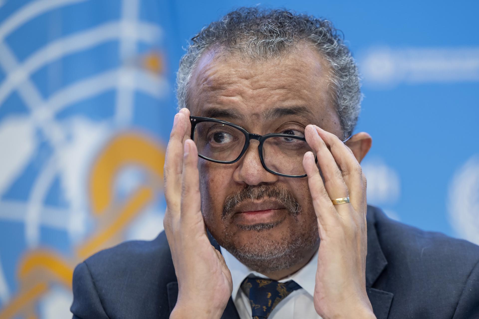 Director General of the World Health Organization (WHO) Tedros Adhanom Ghebreyesus during a press conference organized by the Geneva Association of United Nations Correspondents (ACANU) at the WHO headquarters in Geneva, Switzerland, 14 December 2022. EFE-EPA/File/MARTIAL TREZZINI