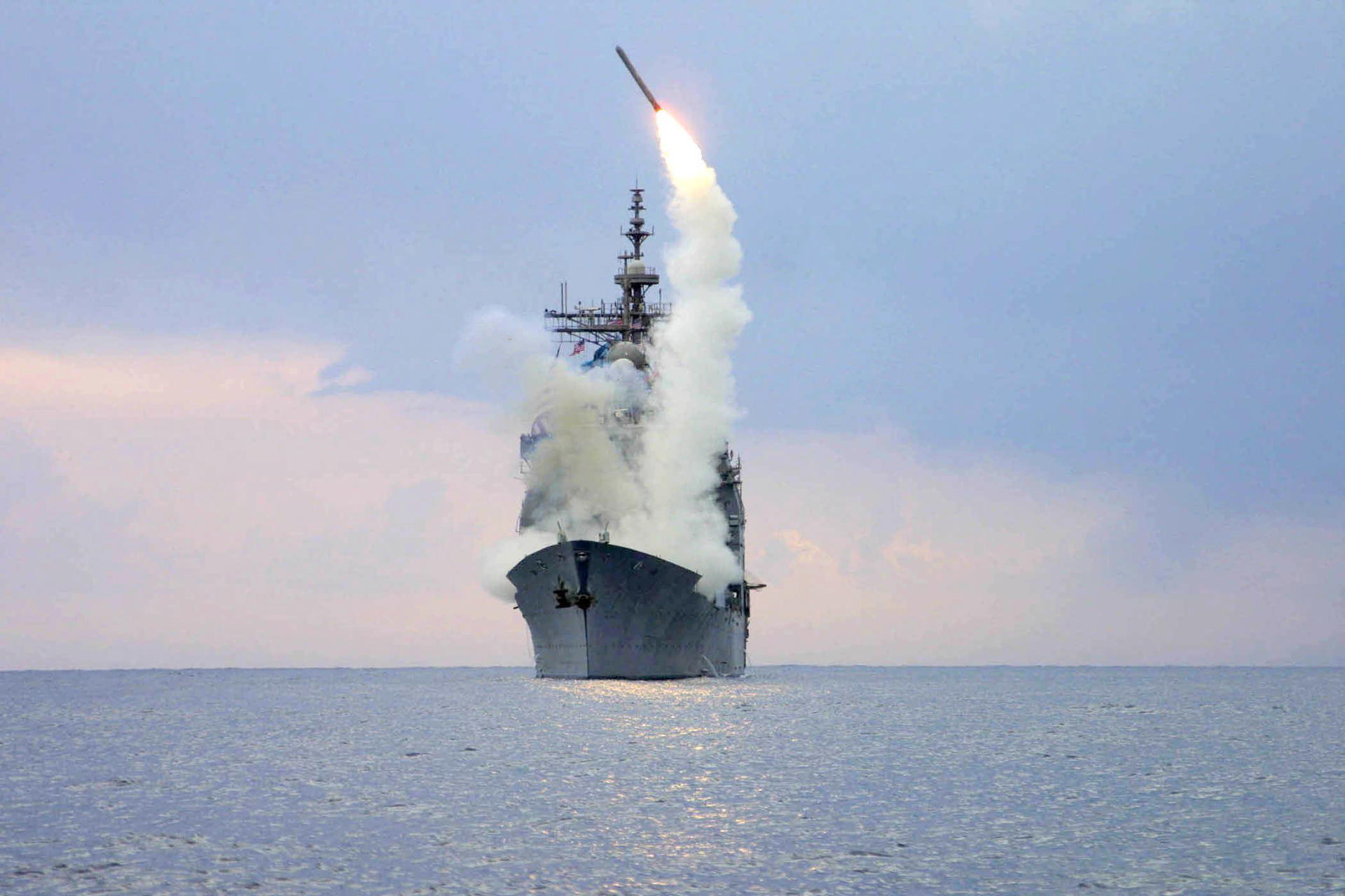 A US Navy handout file picture showing a Tomahawk missile launched from the guided missile cruiser USS Cape St. George in the Mediterranean Sea. EPA/FILE/PHOTO US NAVY / KENNETH MOLL