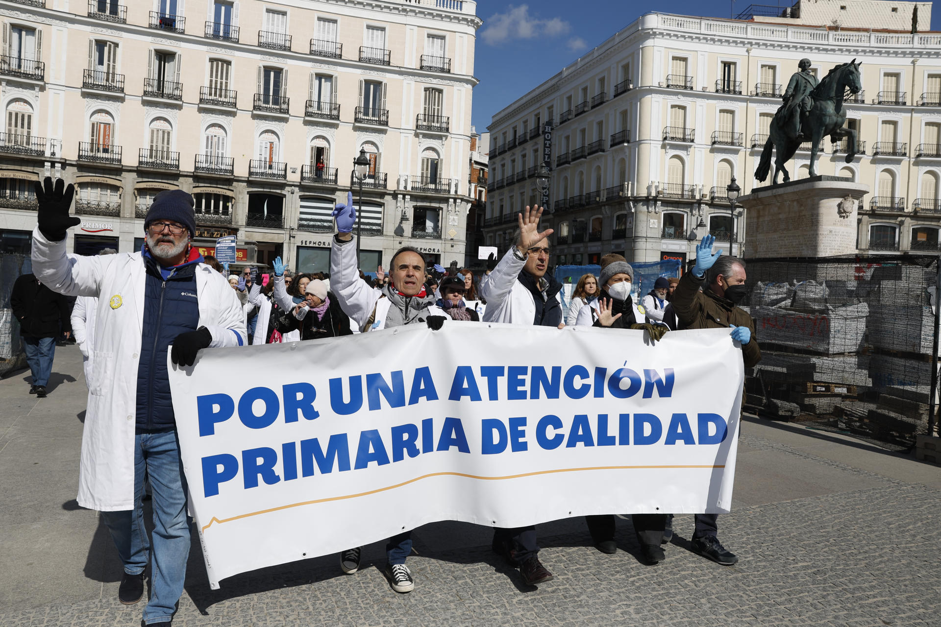 Imagen de una manifestación promovida por el sindicato médico Amyts en Madrid. EFE/ J.J.Guillen