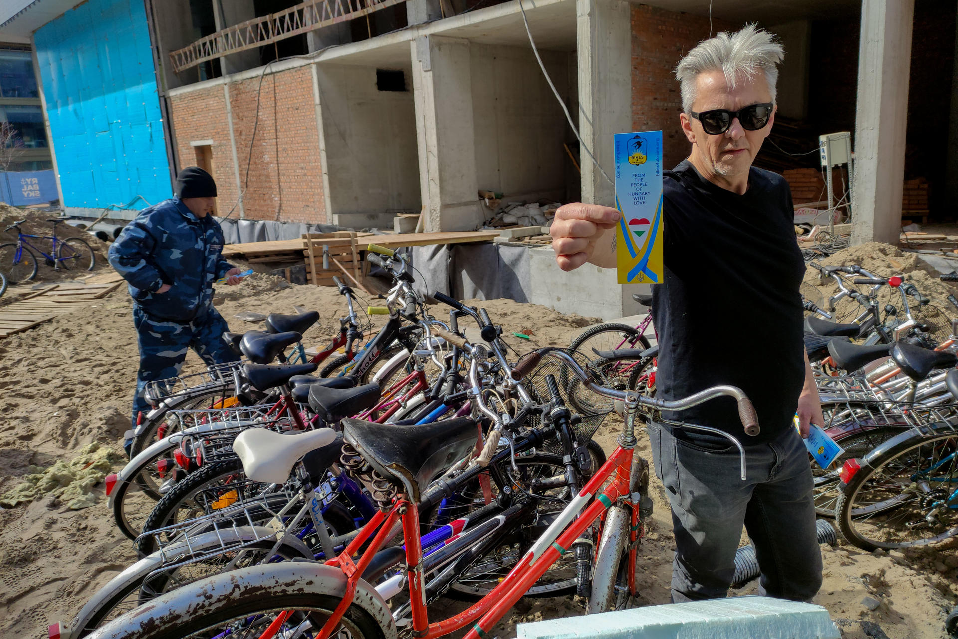 Mikael Colville-Andersen, one of the founders of Bikes 4 Ukraine, in Kyiv, Ukraine on Mar 26, 2023. EFE/Marcel Gascón