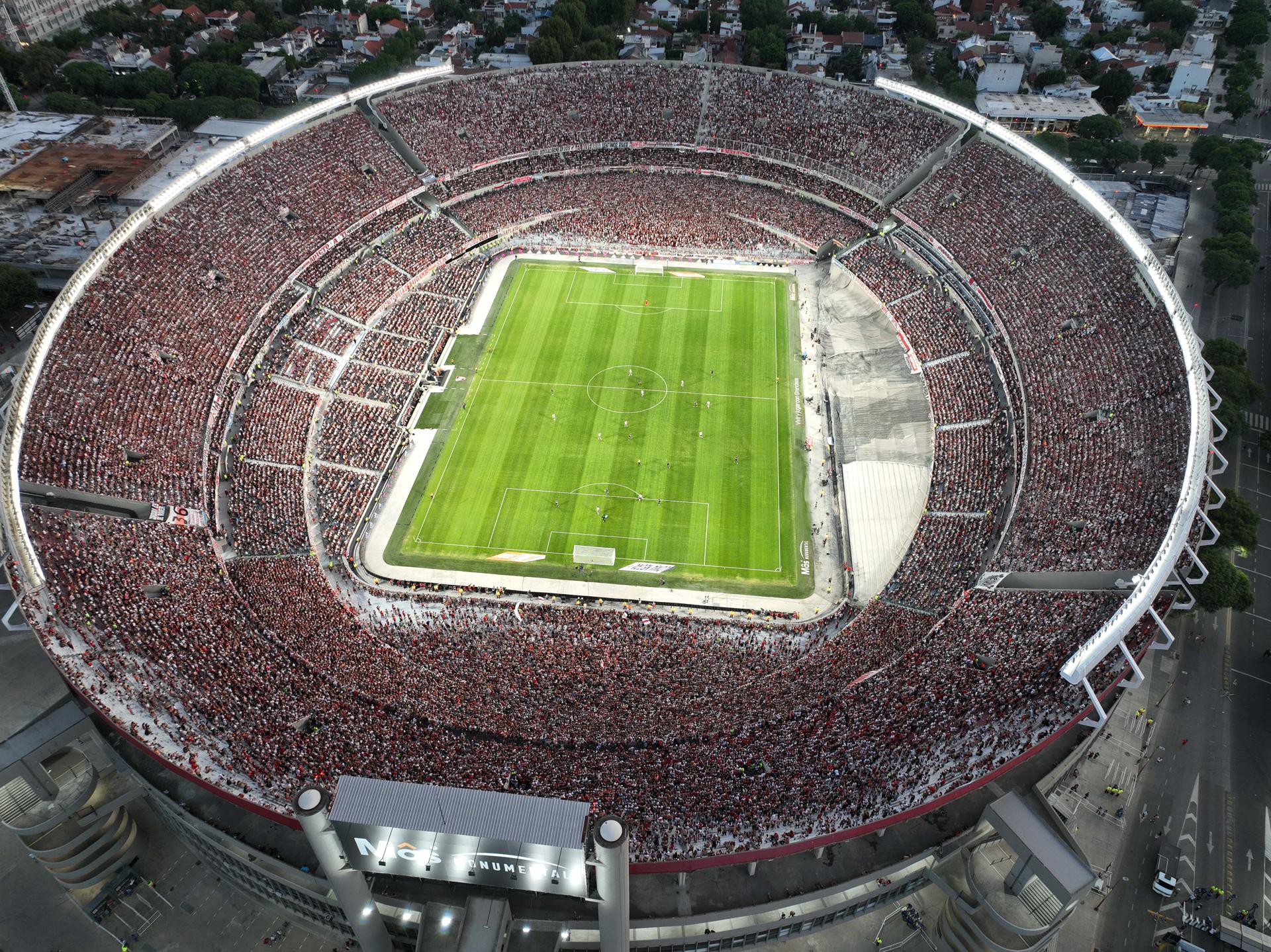 Vista aérea del estadio de Monumental de River Plate.